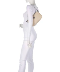 Stampato Zell Schultertasche Kalbsleder beige