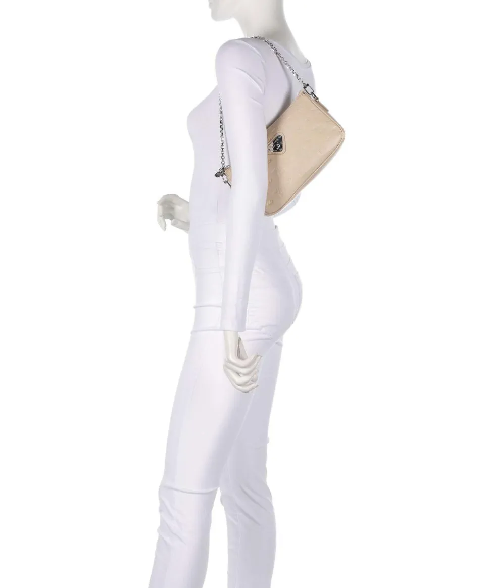 Stampato Zell Schultertasche Kalbsleder beige