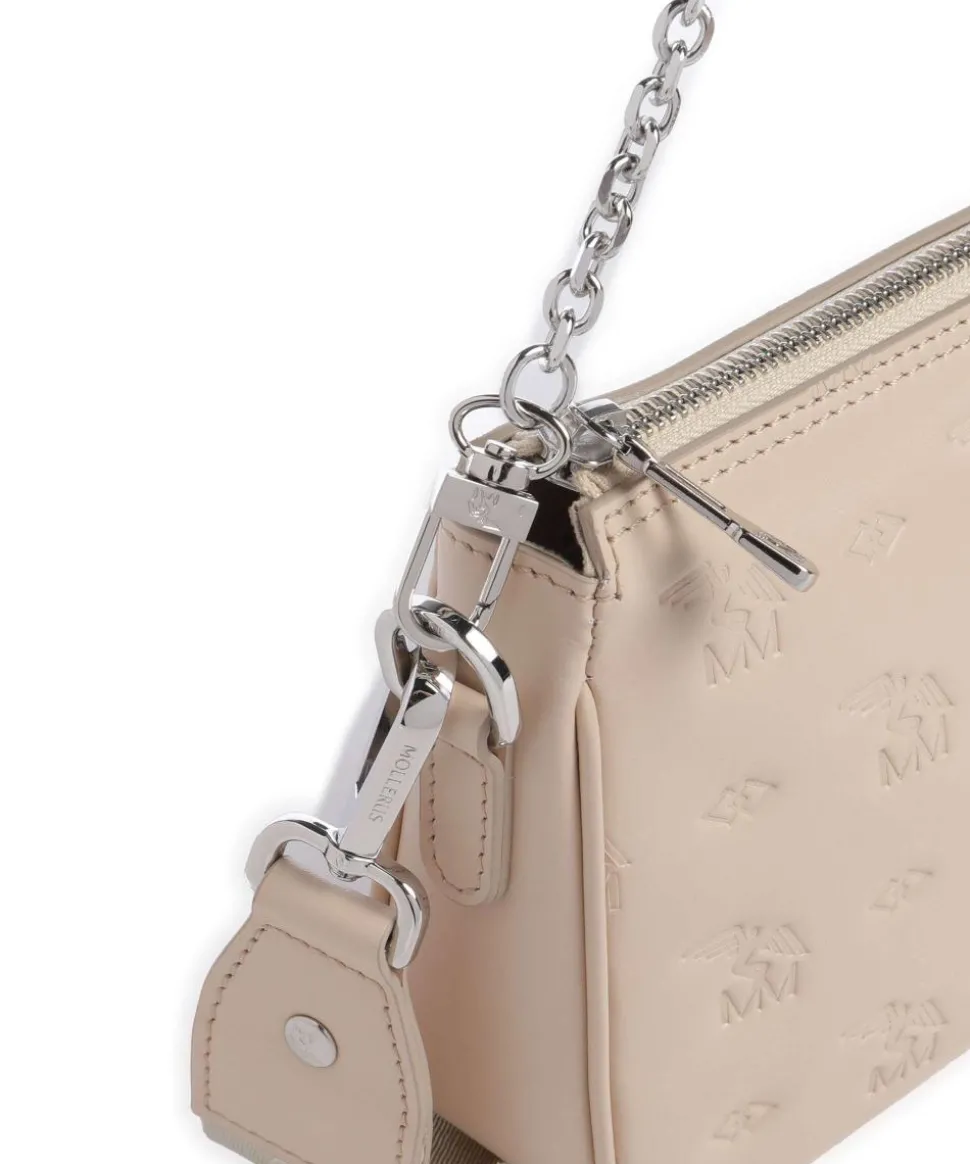 Stampato Zell Schultertasche Kalbsleder beige
