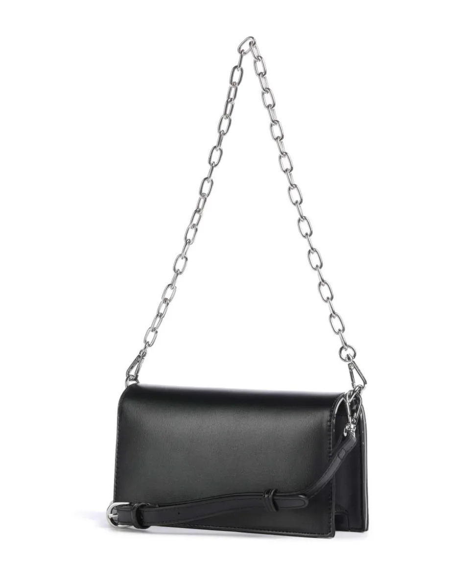 Stefany Schultertasche Lederimitat schwarz