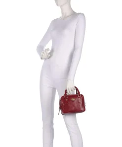 Stodo Handtasche fein genarbtes Rindsleder dunkelrot