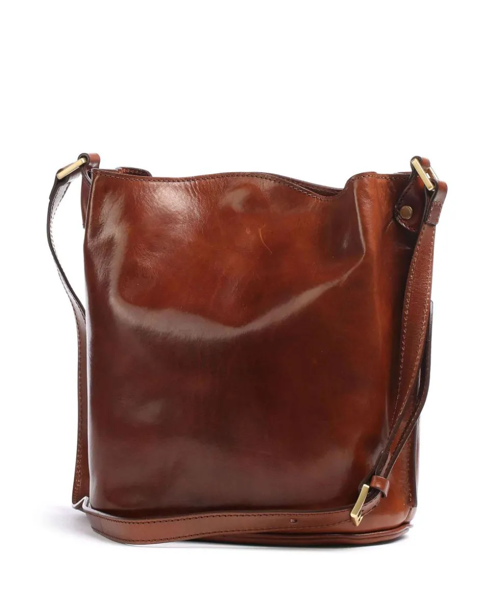 Story Donna Beuteltasche glattes Rindsleder braun