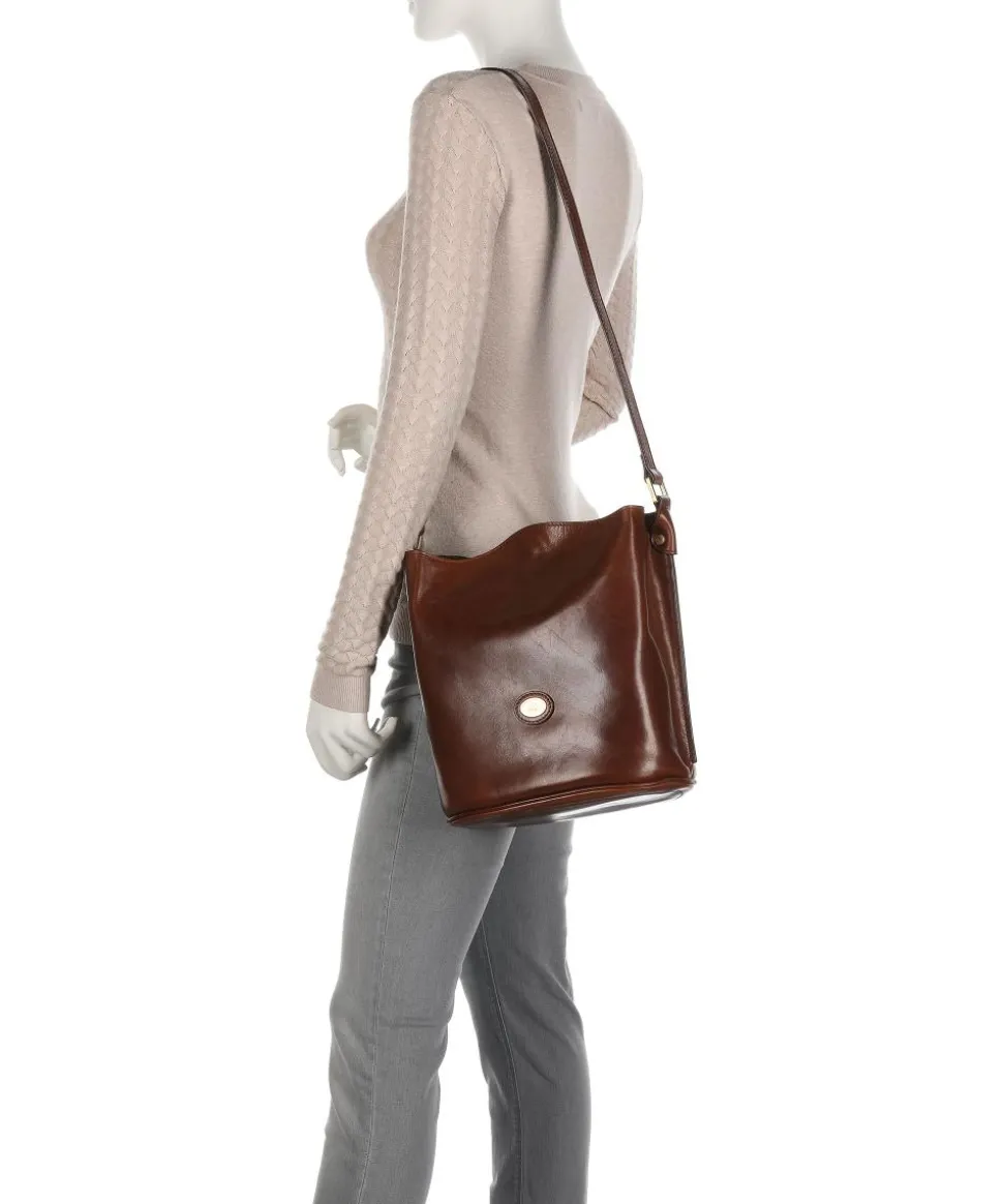 Story Donna Beuteltasche glattes Rindsleder braun