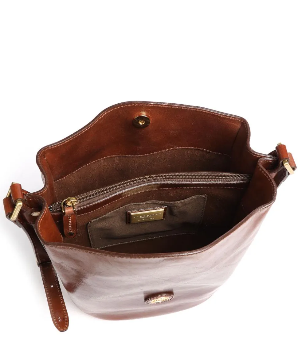 Story Donna Beuteltasche glattes Rindsleder braun