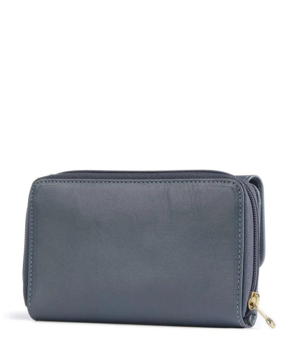 Story Donna RFID Geldbörse fein genarbtes Rindsleder blaugrau