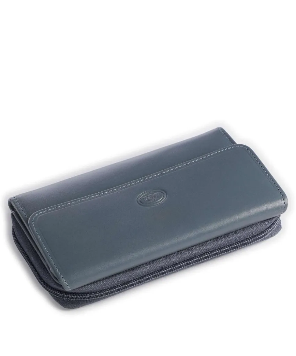 Story Donna RFID Geldbörse fein genarbtes Rindsleder blaugrau