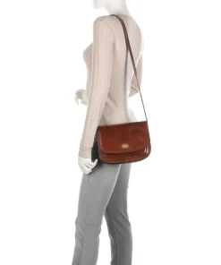Story Donna Umhängetasche glattes Rindsleder braun