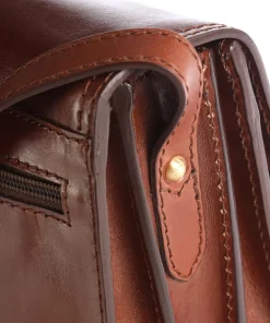 Story Donna Umhängetasche glattes Rindsleder braun