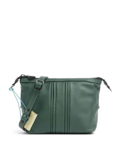 Stripes Funny Umhängetasche genarbtes Kalbsleder grün