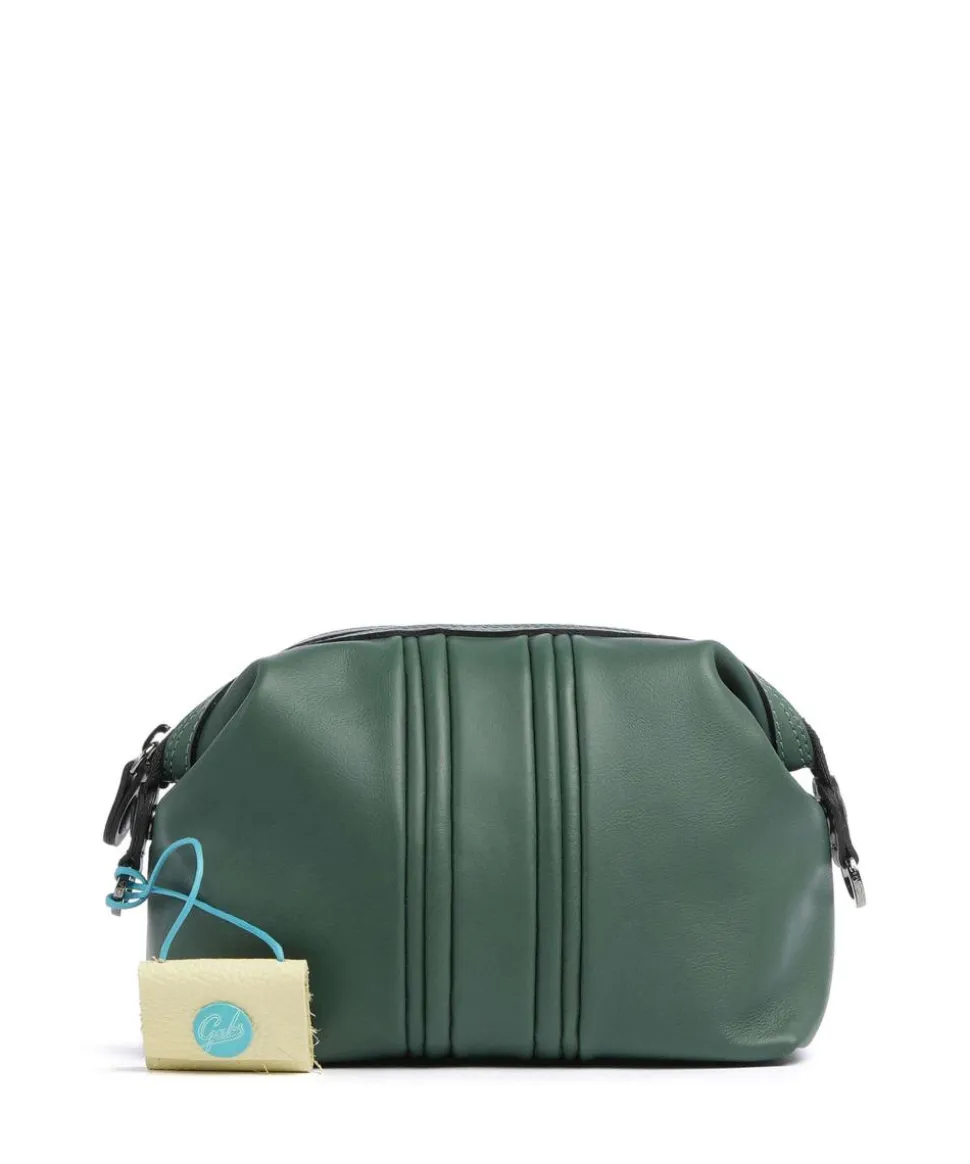 Stripes Funny Umhängetasche genarbtes Kalbsleder grün