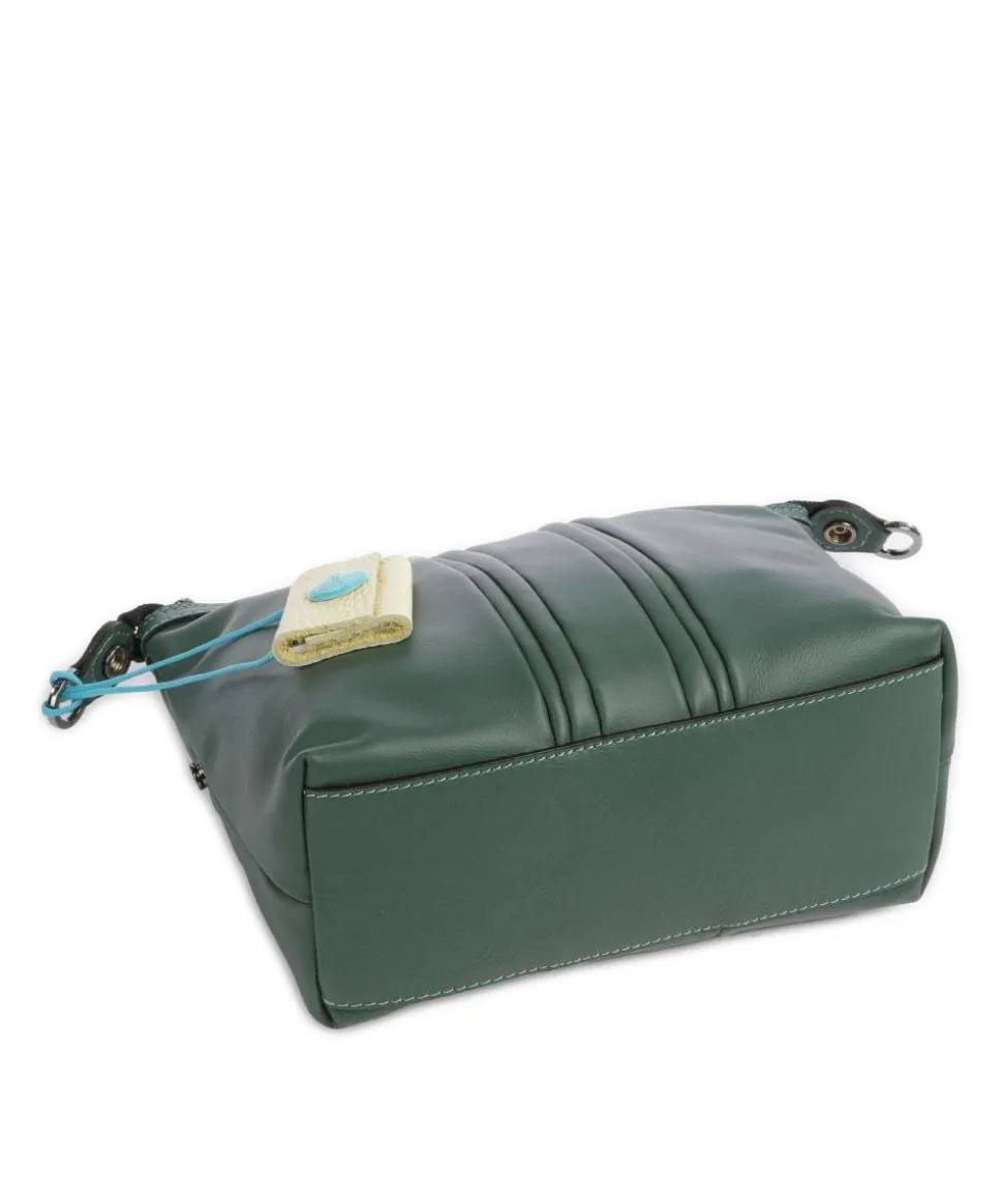 Stripes Funny Umhängetasche genarbtes Kalbsleder grün