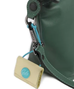 Stripes Funny Umhängetasche genarbtes Kalbsleder grün