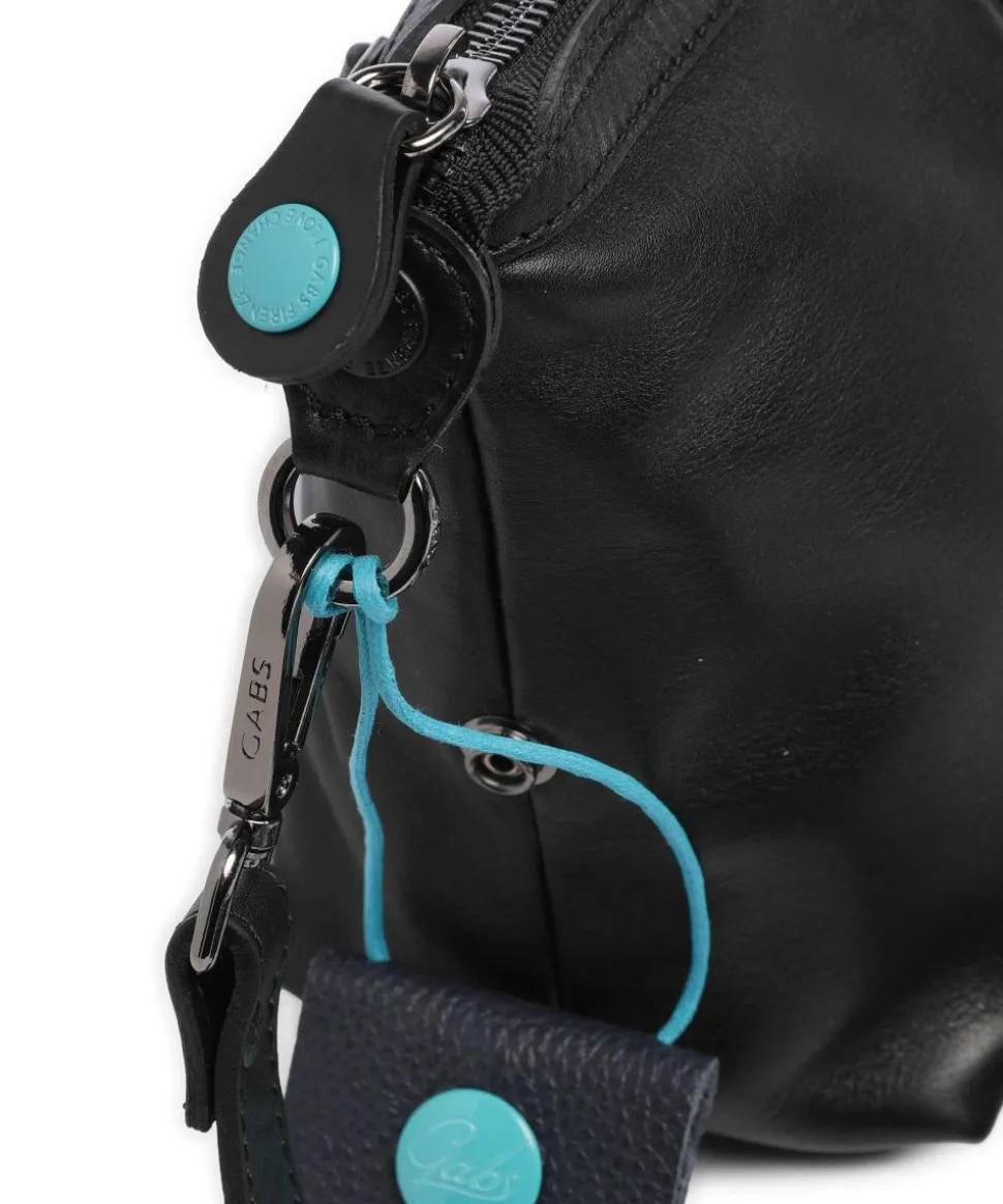 Stripes Funny Umhängetasche genarbtes Kalbsleder schwarz