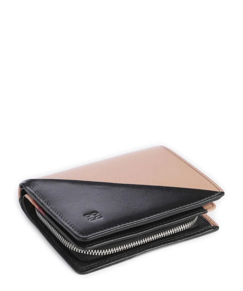 Stromboli RFID Geldbörse fein genarbtes Kalbsleder beige/schwarz