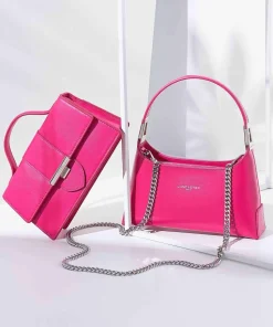 Suave Ace Schultertasche glattes Rindsleder pink