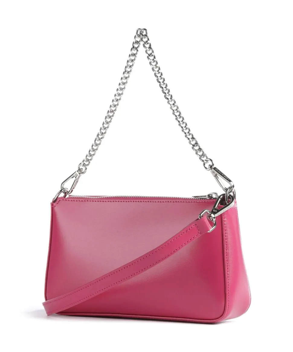 Suave Even Schultertasche glattes Rindsleder pink