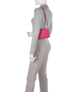 Suave Even Schultertasche glattes Rindsleder pink