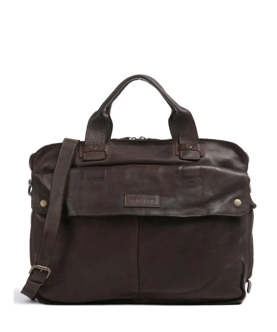 Submarine Aktentasche 14″ fein genarbtes Rindsleder dunkelbraun