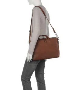 Submarine Aktentasche 15″ genarbtes Leder cognac