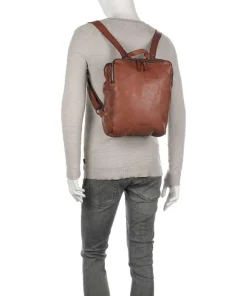 Submarine Rucksack fein genarbtes Leder cognac