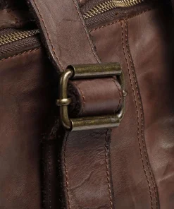 Submarine Rucksack fein genarbtes Leder dunkelbraun