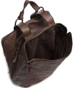 Submarine Rucksack fein genarbtes Leder dunkelbraun