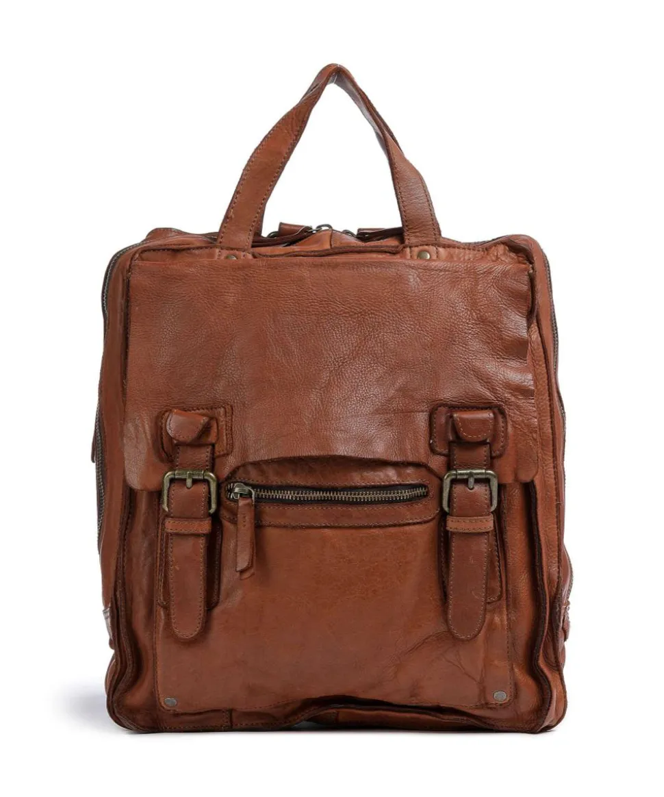 Submarine Rucksack genarbtes Rindsleder cognac