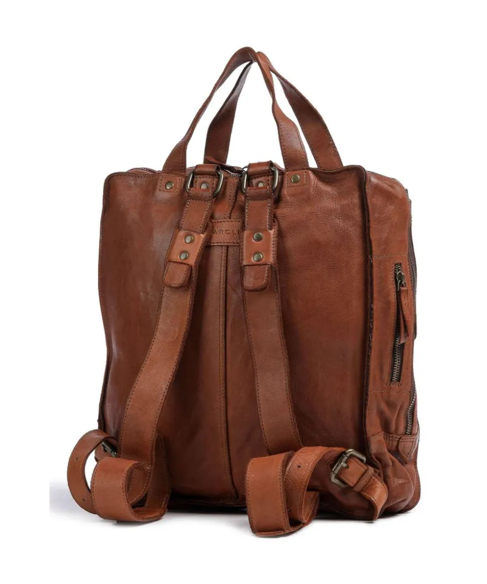 Submarine Rucksack genarbtes Rindsleder cognac