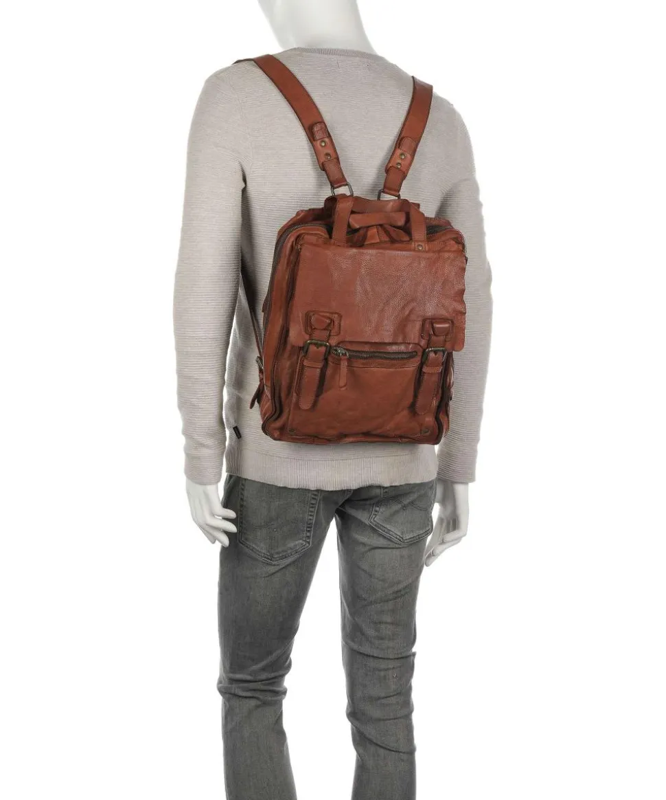 Submarine Rucksack genarbtes Rindsleder cognac
