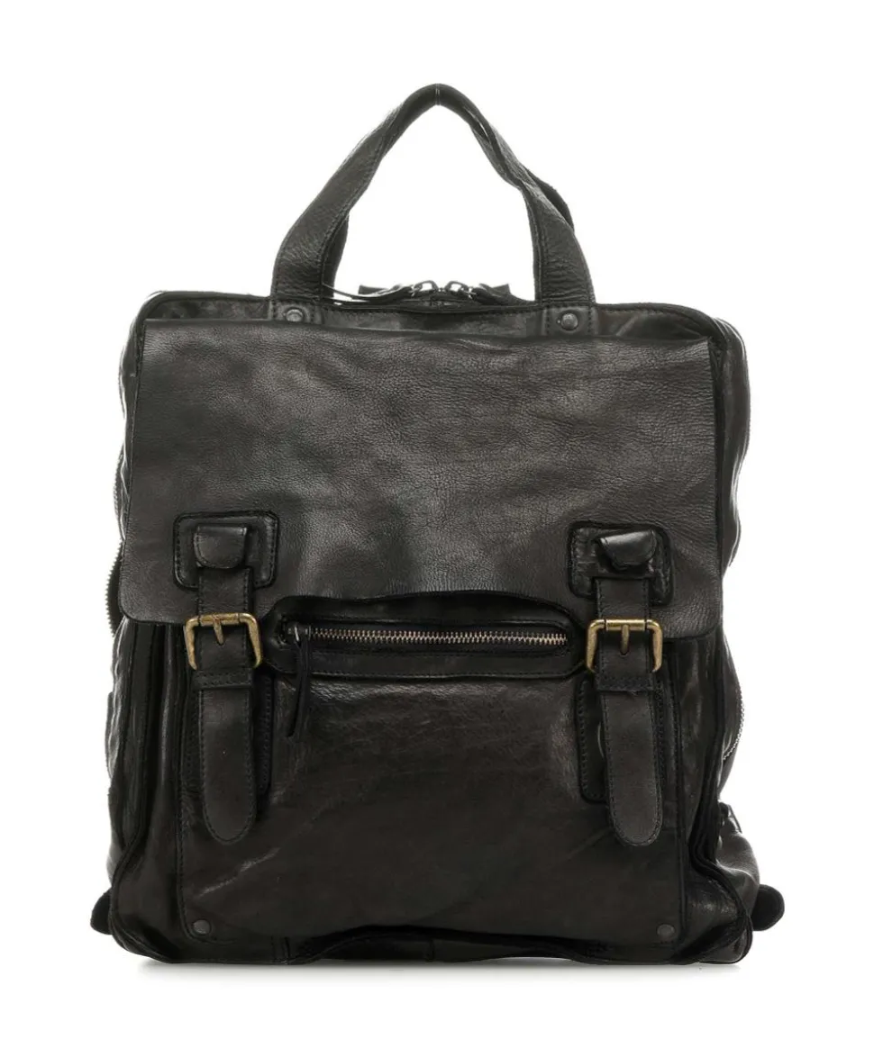 Submarine Rucksack genarbtes Rindsleder schwarz