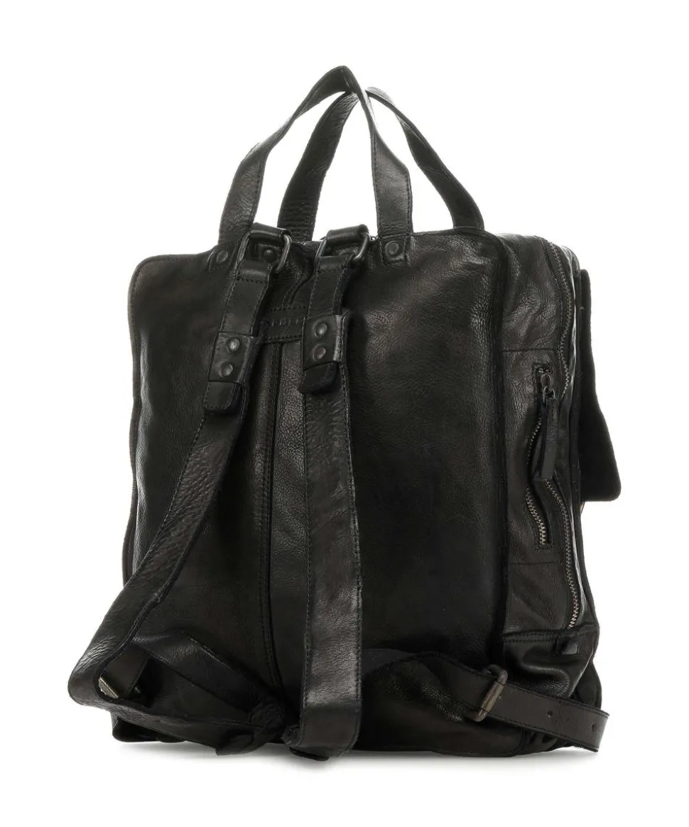 Submarine Rucksack genarbtes Rindsleder schwarz