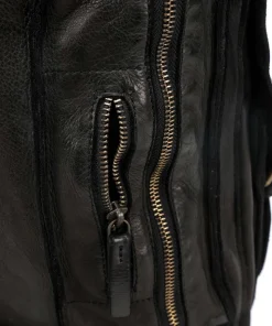 Submarine Rucksack genarbtes Rindsleder schwarz