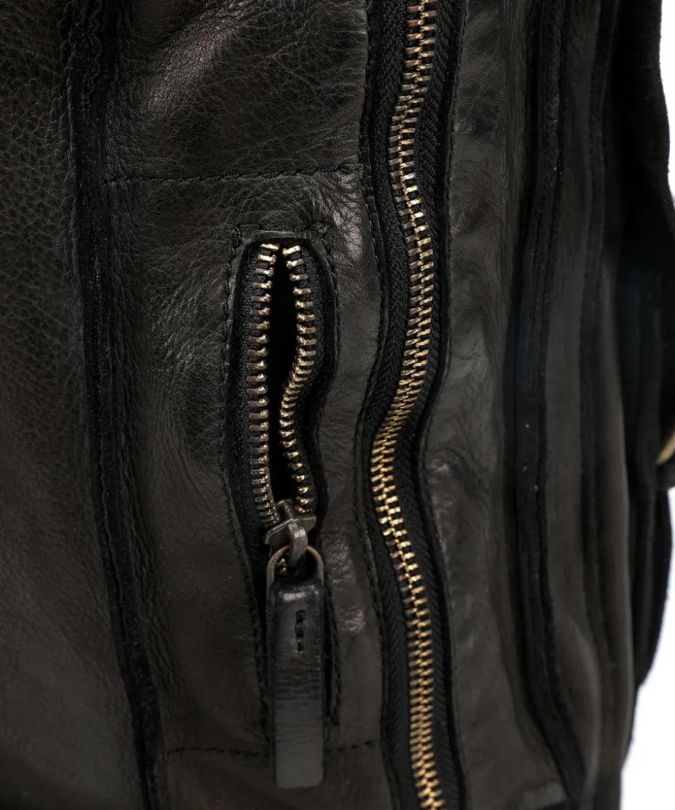 Submarine Rucksack genarbtes Rindsleder schwarz