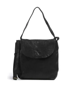 Submarine Schultertasche genarbtes Rindsleder schwarz