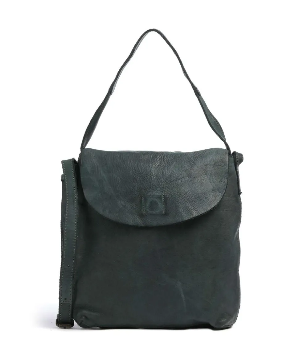 Submarine Schultertasche genarbtes Rindsleder dunkelgrün