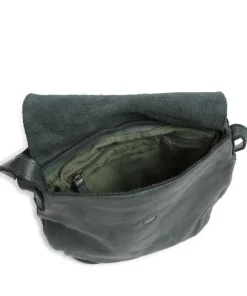 Submarine Schultertasche genarbtes Rindsleder dunkelgrün