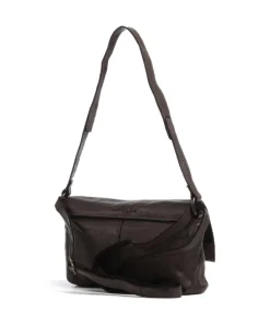 Submarine Schultertasche fein genarbtes Rindsleder dunkelbraun