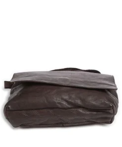 Submarine Schultertasche fein genarbtes Rindsleder dunkelbraun
