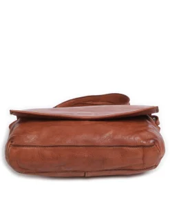 Submarine Schultertasche fein genarbtes Rindsleder cognac