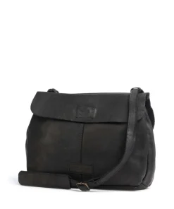 Submarine Schultertasche Rindsleder schwarz