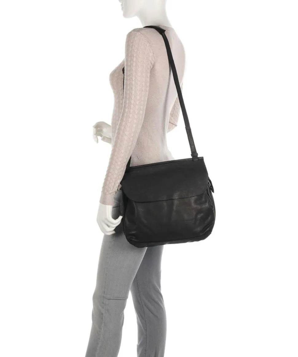 Submarine Schultertasche Rindsleder schwarz