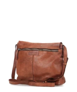 Submarine Schultertasche genarbtes Rindsleder cognac