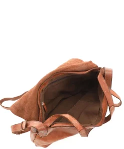 Submarine Schultertasche genarbtes Rindsleder cognac