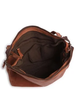 Submarine Schultertasche genarbtes Rindsleder cognac