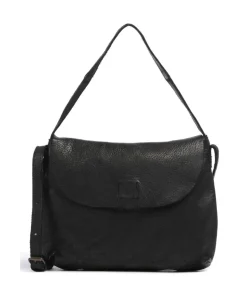 Submarine Schultertasche genarbtes Rindsleder schwarz