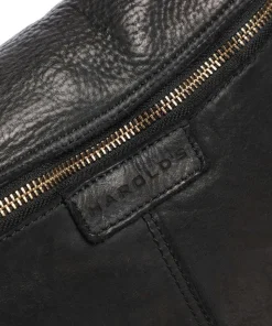 Submarine Schultertasche genarbtes Rindsleder schwarz