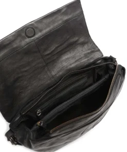 Submarine Schultertasche Rindsleder schwarz