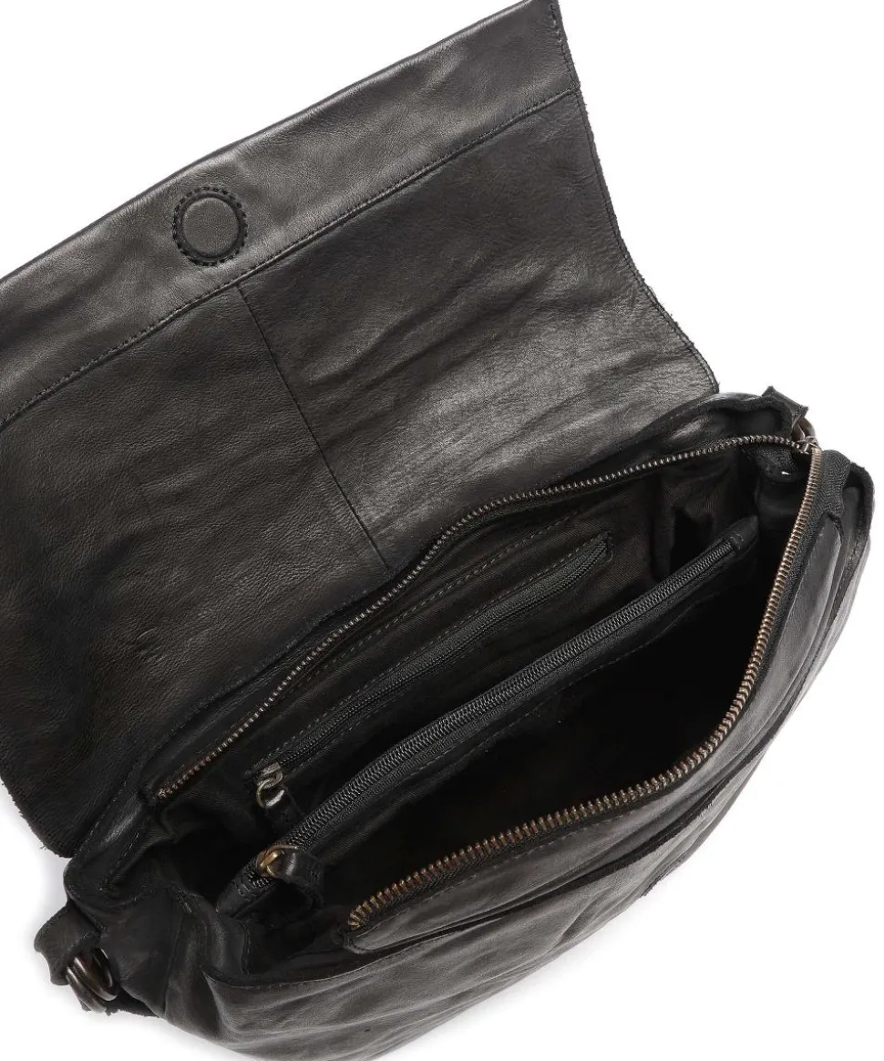 Submarine Schultertasche Rindsleder schwarz