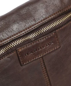 Submarine Schultertasche genarbtes Rindsleder dunkelbraun