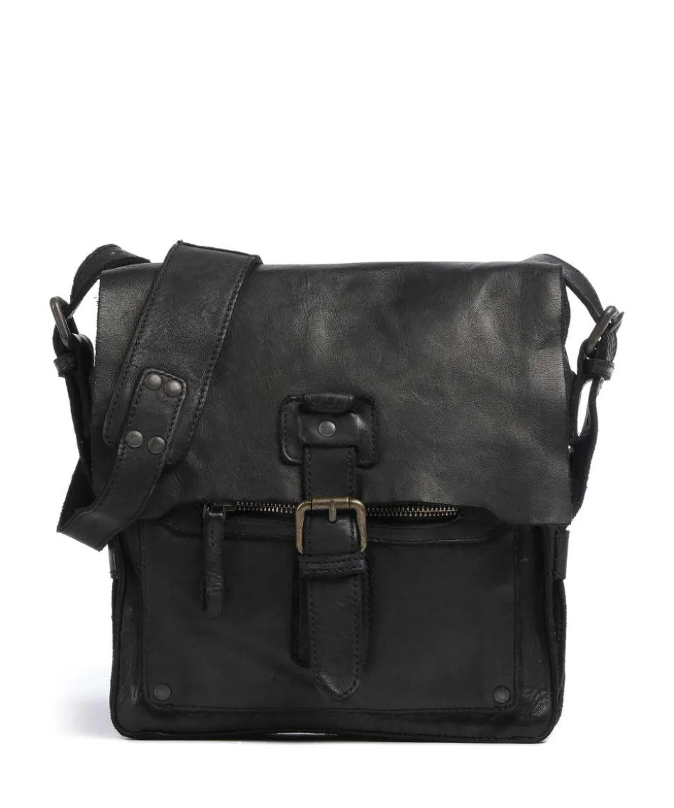 Submarine Umhängetasche fein genarbtes Rindsleder schwarz